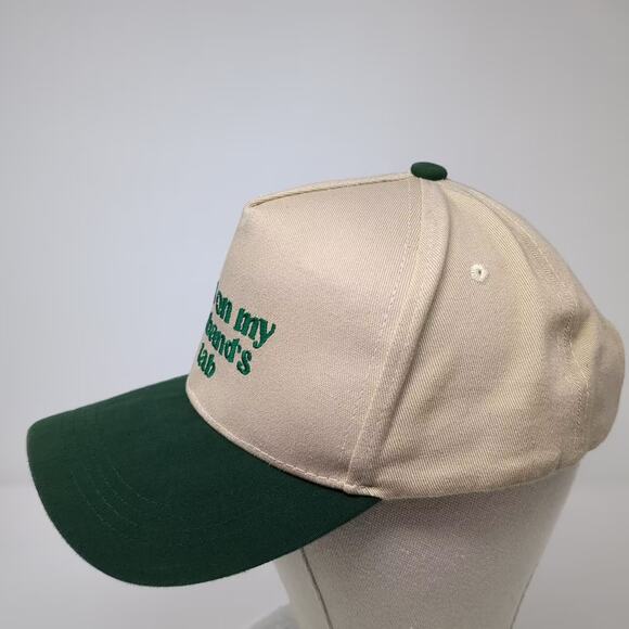 Put It On My Husband's Tab 5 Panel Hat Beige Green OS Adjustable Snapback Cap - Picture 3 of 8